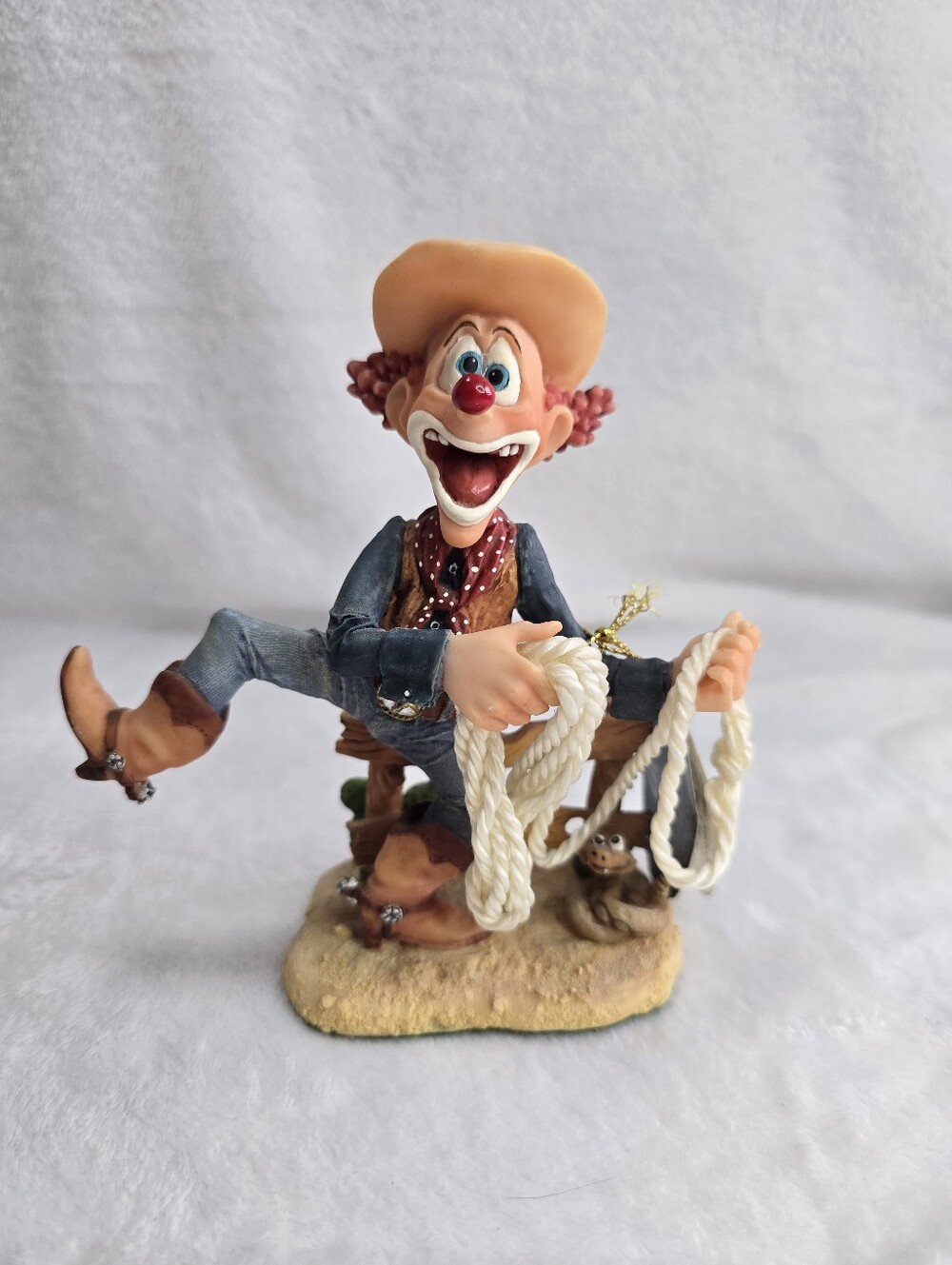 Slapstix Clown Cowboy Figurine "Where's the Beef" Resin Figure Vintage 1997